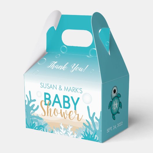 Baby Zee Scheerthema Baby shower Gable Box Bedankdoosjes (Voorkant Zijde)