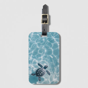 Baby Zee Schildpad in helder water Bagagelabel