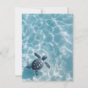 Baby Zee Schildpad in helder water Briefkaart