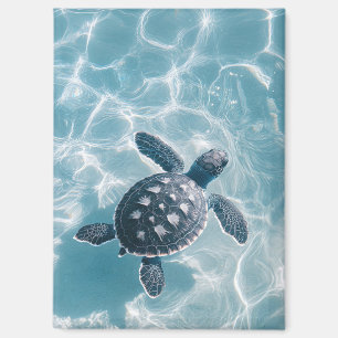 Baby Zee Schildpad in helder water Magneet