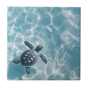 Baby Zee Schildpad in helder water Tegeltje