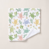 Baby Zee Turtles Roze Bad Handdoek (Wasdoekje)