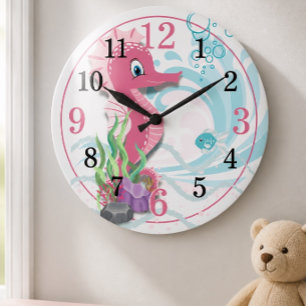 Baby Zeepaard Roze kinderkamer klok
