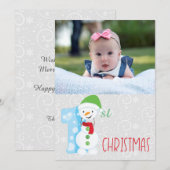 Baby Zeer Eerste Kerstmis Feestdagenkaart (Voorkant / Achterkant)