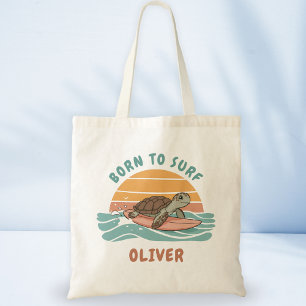 Baby Zeeschildpad Retro Surf Vibe - Geboren om te  Tote Bag
