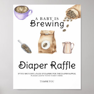 Baby zet koffie baby shower luier raffle poster