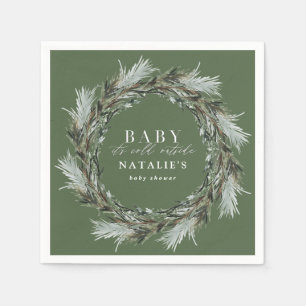 Baby zijn kou buiten het winterse baby shower servet