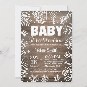 Baby zijn Koud Buiten Rustic Winter Baby shower Kaart