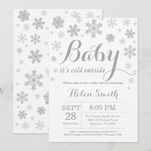 Baby zijn koude Baby shower buiten de winter Kaart