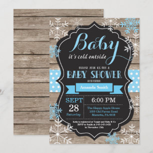 Baby zijn koude Baby shower buiten de winter Kaart