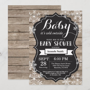 Baby zijn koude Baby shower buiten de winter Kaart
