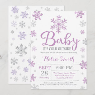 Baby zijn koude Baby shower buiten de winter Kaart