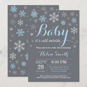 Baby zijn koude Baby shower buiten de winter Kaart