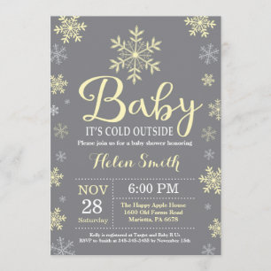 Baby zijn koude Baby shower buiten geel winterseiz Kaart