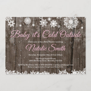 Baby zijn koude Baby shower buiten het Rustic Wint Kaart