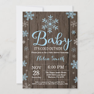 Baby zijn koude Baby shower buiten het Rustic Wint Kaart
