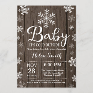 Baby zijn koude Baby shower buiten het Rustic Wint Kaart