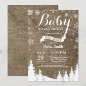 Baby zijn koude Baby shower buiten het winterbos Kaart (Voorkant / Achterkant)