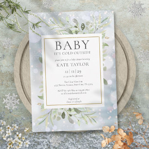 Baby zijn koude Baby shower buiten wintersneeuw Kaart