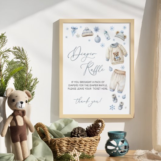 Baby zijn koude buiten Baby shower luierkrabbel Poster
