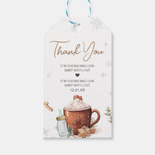 Baby zijn koude buiten de winter warme cacao gunst cadeaulabel