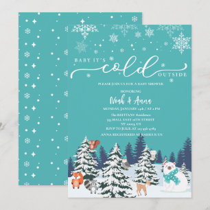 Baby zijn koude buiten het baby shower van het win kaart