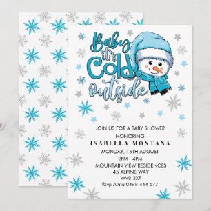 baby zijn koude buiten het winterse baby shower kaart
