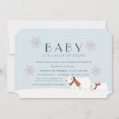 Baby Zijn koude buiten poolblauwe Beren Baby showe Kaart (Voorkant)