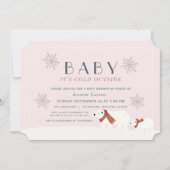 Baby zijn koude buiten poolvormige Beren roze Baby Kaart (Voorkant)