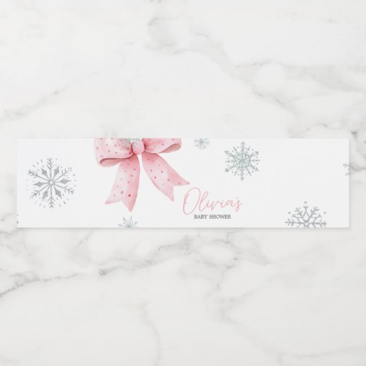 Baby zijn koude buiten roze boog Baby shower Waterfles Etiket (Enkel label)