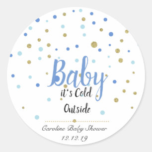baby zijn koude buiten stickers - blauw