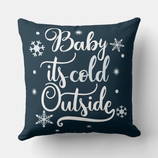 Baby zijn Koude Buiten typografie Winter Holiday Kussen (Achterkant)