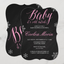 Baby zijn koude buiten winter thema douche uitnodi