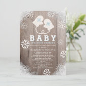 Baby zijn koude buitenkant Blauwe Shower per post Kaart (Staand voorkant)
