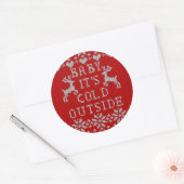 Baby zijn koude buitenkant rode lelijke trui stijl ronde sticker (Envelop)