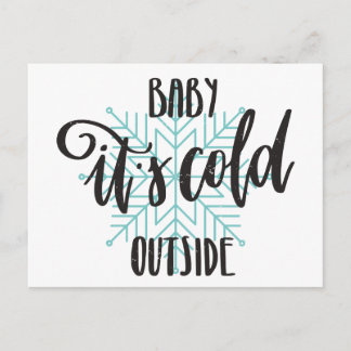 Baby zijn koude buitenkant sneeuwvlok - moderne br briefkaart