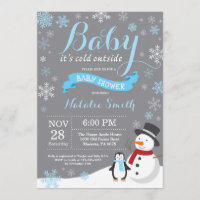 Baby zijn koude buitenste Baby shower blauw