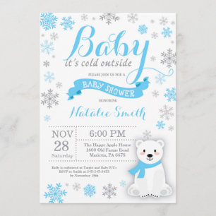 Baby zijn koude buitenste Baby shower blauw Kaart