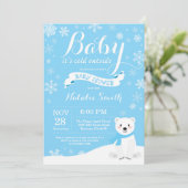Baby zijn koude buitenste Baby shower blauw Kaart (Staand voorkant)