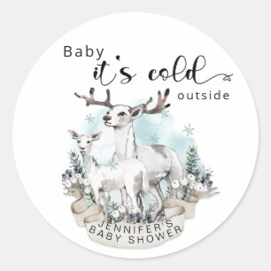 Baby zijn koude buitenste baby shower ronde sticker