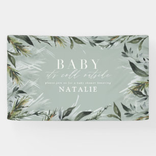 Baby zijn koude buitenste baby shower spandoek