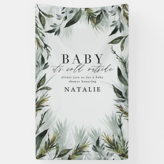 Baby zijn koude buitenste baby shower spandoek (Verticaal)