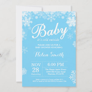 Baby zijn koude buitenste Baby shower Winter Blue  Kaart