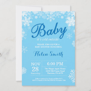 Baby zijn koude buitenste Baby shower Winter Blue  Kaart