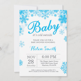 Baby zijn koude buitenste Baby shower Winter Blue  Kaart