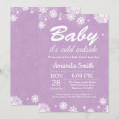 Baby zijn koude buitenste Baby shower Wintermeisje Kaart (Voorkant / Achterkant)