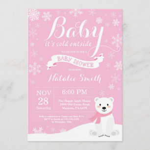 Baby zijn koude buitenste wintermeisje Baby shower Kaart