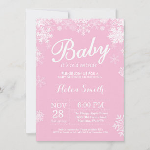 Baby zijn koude buitenste winterroze Baby shower Kaart