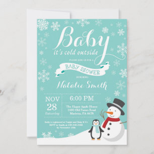 Baby zijn koude buitenste winterse Baby shower Aqu Kaart
