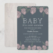 Baby zijn koude roze dennenappel marine Baby showe Kaart (Voorkant / Achterkant)